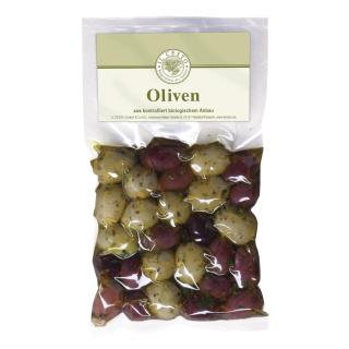 Oliven Mix schwarz/grün marin.